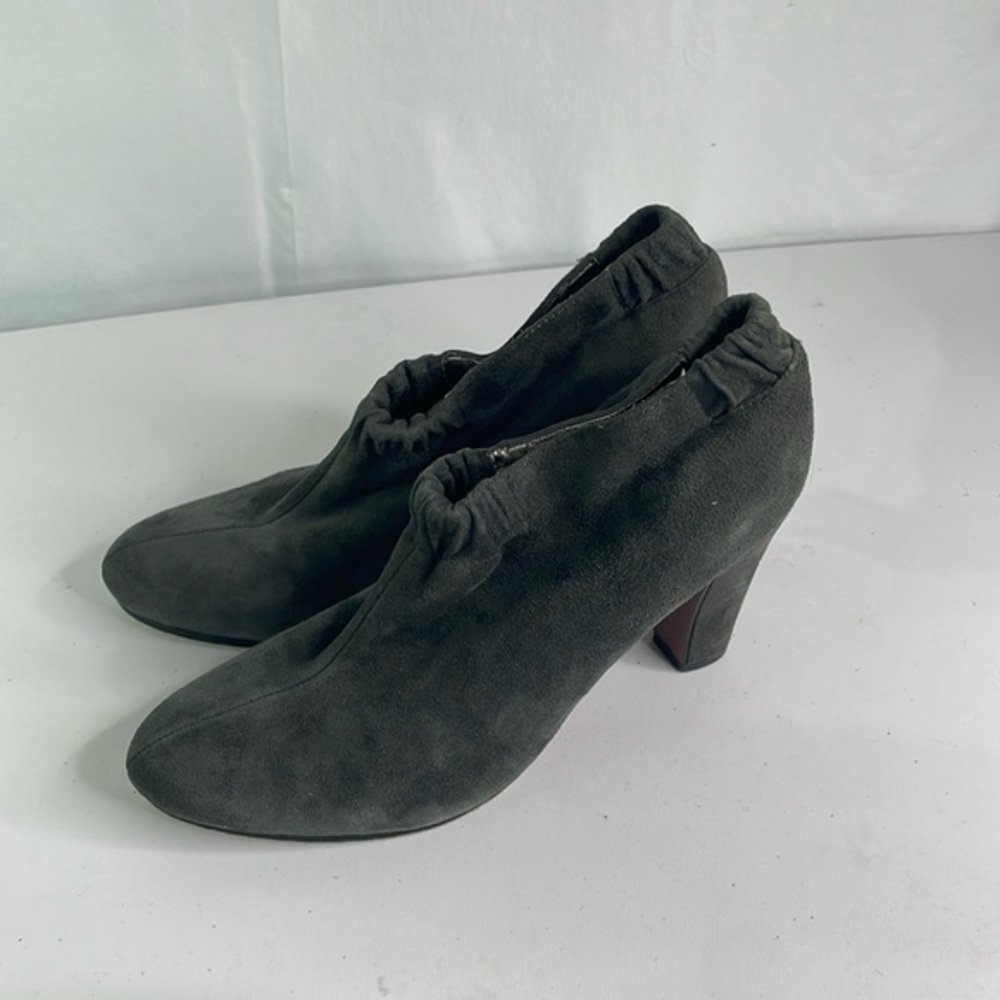 Sam Edelman, gray suede booties with elastic